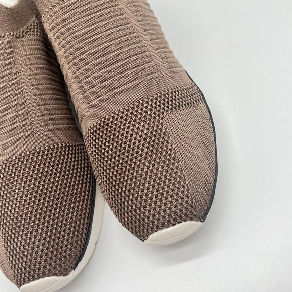 JSLIDES Womens Size 9 Great Taupe Brown Knit Slip On Laceless Sneakers Shoes - Picture 5 of 11